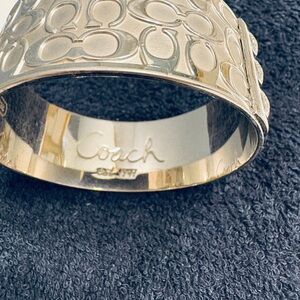 Coach silverToned Signature Cuff Bracelet